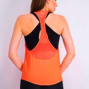 NWT Under Armour Heat Gear Burnt Neon Orange Tank XL